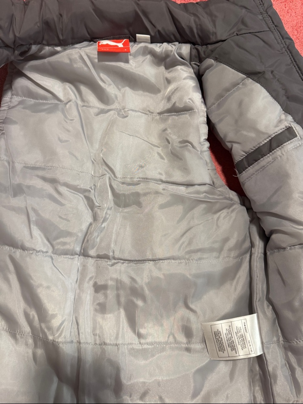 Puma Kids Gray Quilted Puffer Vest - Picture 5 of 8
